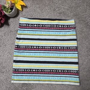 Forever 21 Stretch Mini Skirt Southwestern Stripe Style Small